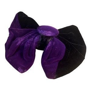 Gorgeous Purple & Black Velvety French Hair Clip, Vintage Hair  Bow